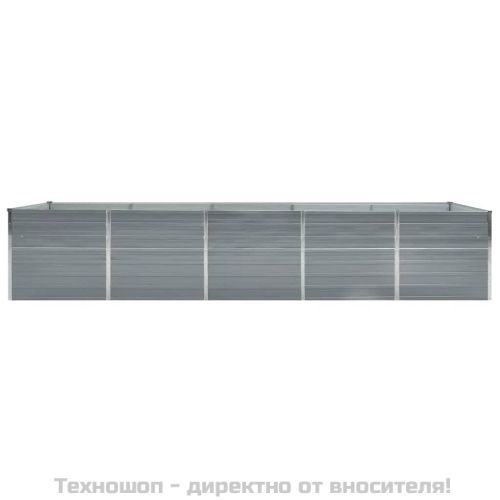 Градинска висока леха поцинкована стомана 400x80x77 см сива