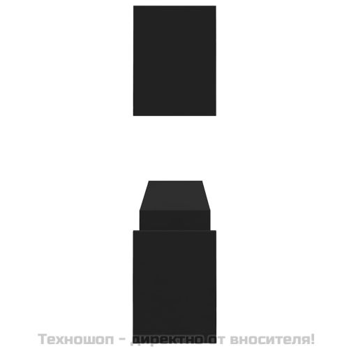 Стенни рафтове, 2 бр, черни, 100x15x20 см, инженерно дърво