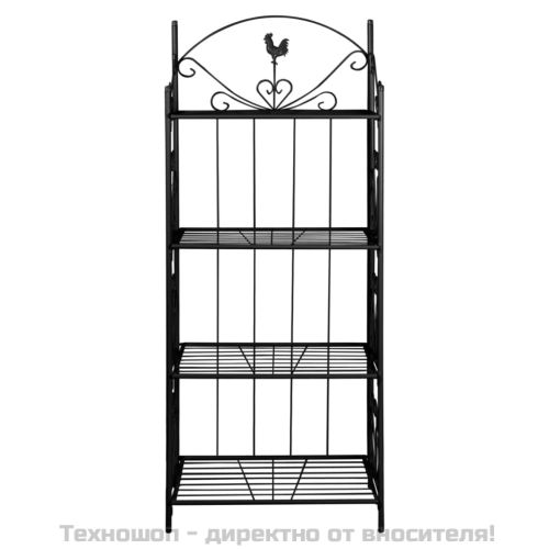 Рафт за цветя, правоъгълен, черен