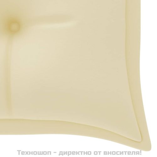 Пейка Батавия с кремава възглавница, 150 см, тик масив