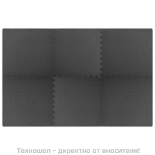 Постелки за под 6 бр 2,16 м² EVA пяна черни