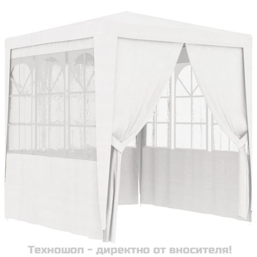 Професионална парти шатра със стени 2x2 м бяла 90 г/м²