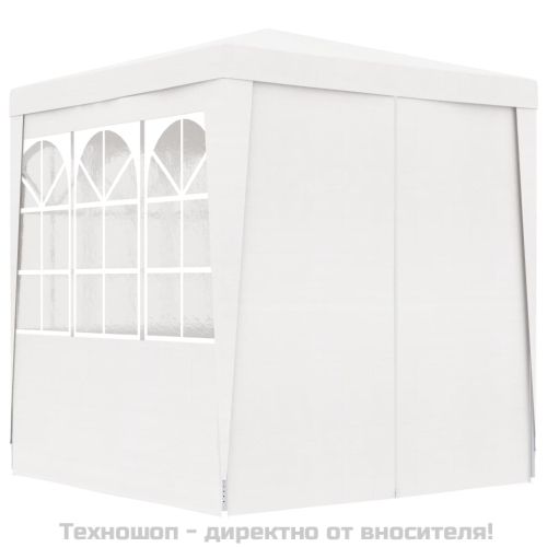 Професионална парти шатра със стени 2x2 м бяла 90 г/м²
