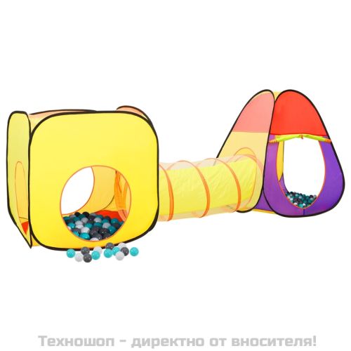 Детска палатка за игра с 250 многоцветни топки 255x80x100 см