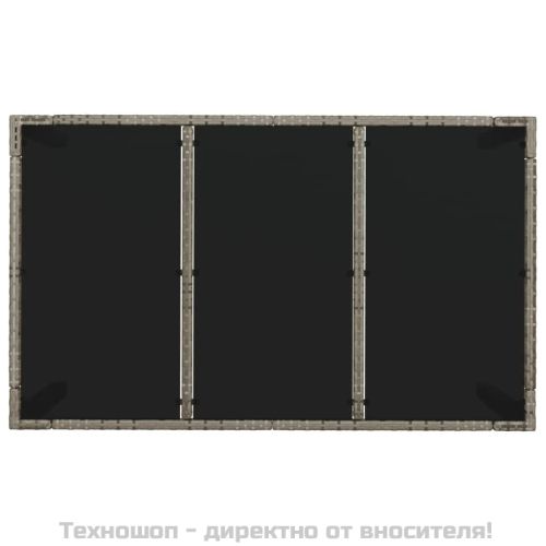 Градински трапезен комплект 5 части с възглавници сив полиратан