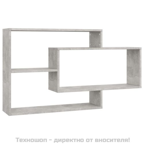 Стенни рафтове, бетонно сиви, 104x20x58,5 см, инженерно дърво