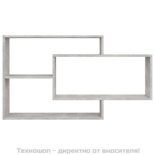 Стенни рафтове, бетонно сиви, 104x20x58,5 см, инженерно дърво