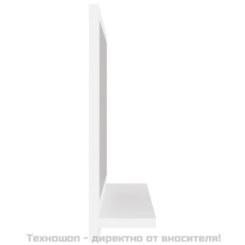 Огледало за баня, бяло, 40x10,5x37 см, инженерно дърво