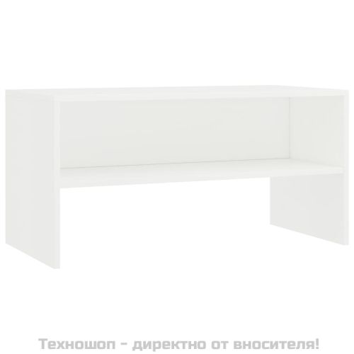 ТВ шкаф, бял, 80x40x40 см, инженерно дърво