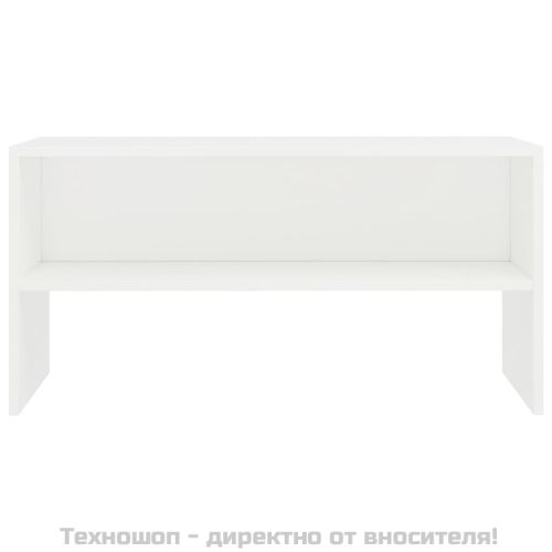 ТВ шкаф, бял, 80x40x40 см, инженерно дърво