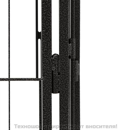 Заграждение за куче черно 20 панела 100x50 см прахово боядисано