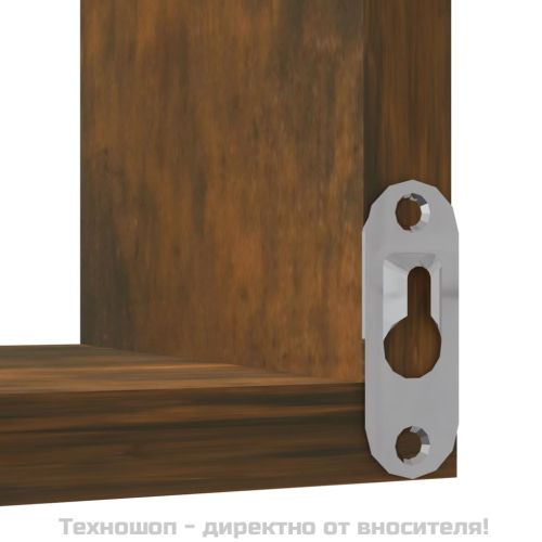 Стенен ъглов рафт 2 бр опушен дъб 40x40x50 см инженерно дърво