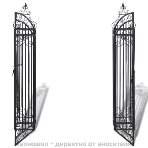 Градинска врата с орнаменти, ковано желязо, 122x20,5x134 см