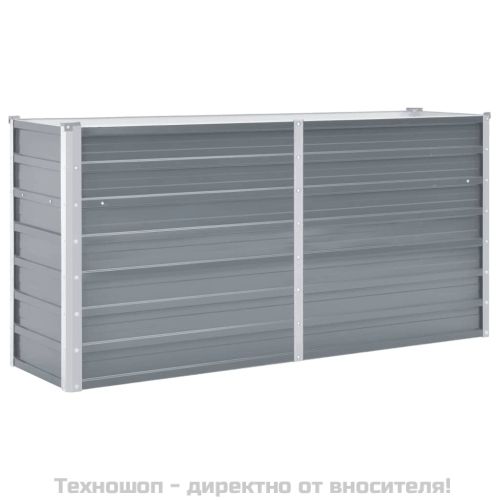 Градинска висока леха поцинкована стомана 160x40х77 см сива