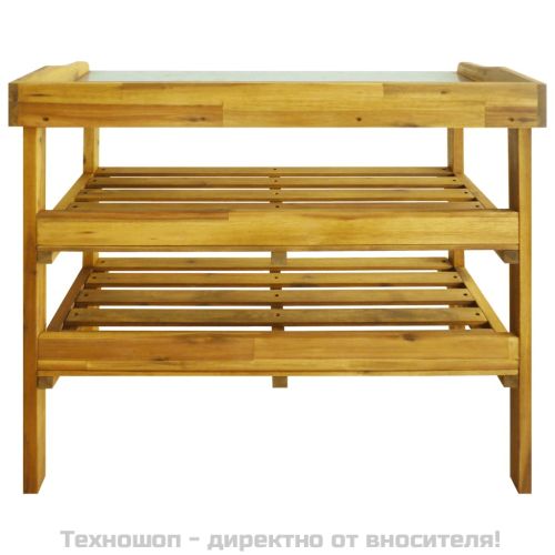 Пейка за градинарство с 2 рафта, акациево дърво масив и цинк