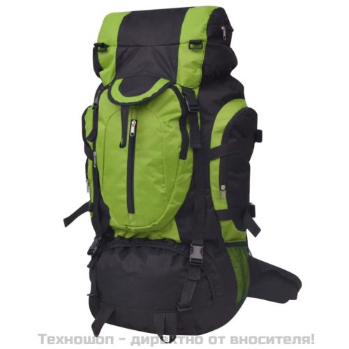 Туристическа раница, XXL, 75 л, черно и зелено