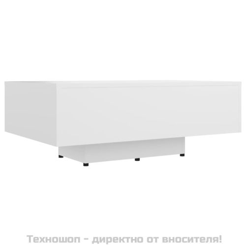 Маса за кафе, бяла, 85x55x31 см, инженерно дърво