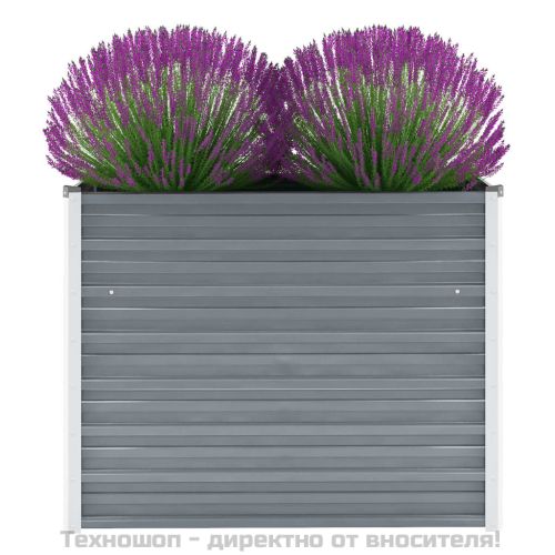 Градинска висока леха поцинкована стомана 100x40x77 см сива