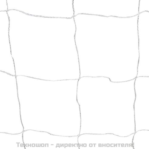 Футболна врата с мрежа, 182x61x122 см, стомана, бяла