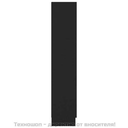 Шкаф витрина, черен, 82,5x30,5x150 см, инженерно дърво
