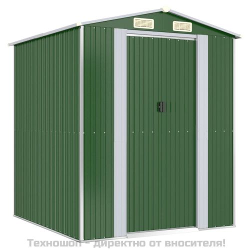 Градинска барака зелена 192x191x223 см поцинкована стомана