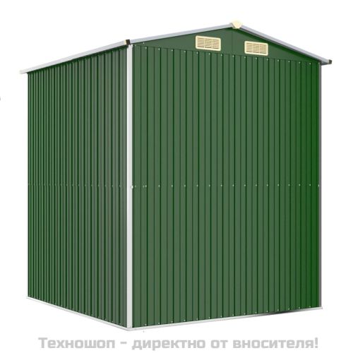 Градинска барака зелена 192x191x223 см поцинкована стомана