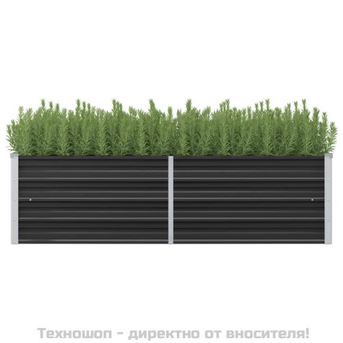 Градинска висока леха антрацит 160x40x45 см поцинкована стомана