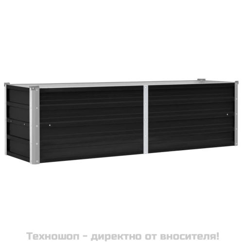 Градинска висока леха антрацит 160x40x45 см поцинкована стомана
