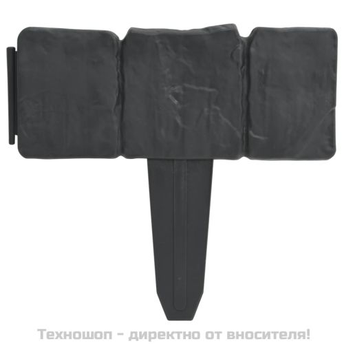 Палисади за градини и алеи пластмаса с каменна визия 41 бр 10 м