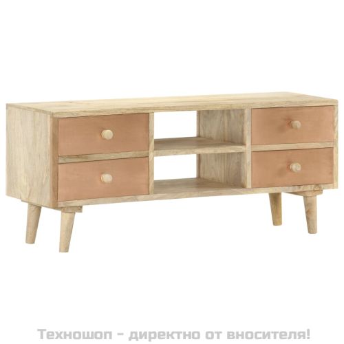 ТВ шкаф, 110x30x45 см, мангово дърво масив