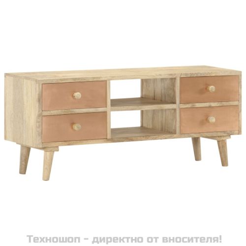 ТВ шкаф, 110x30x45 см, мангово дърво масив