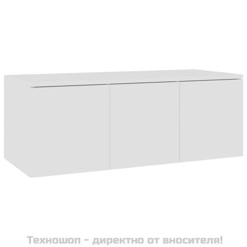 ТВ шкаф, бял, 80x34x30 см, инженерно дърво