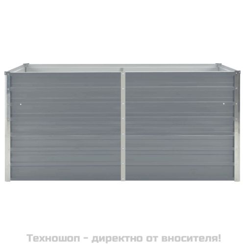 Повдигната леха, 160x80x45 см, поцинкована стомана, сива
