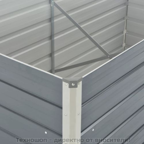 Повдигната леха, 160x80x45 см, поцинкована стомана, сива