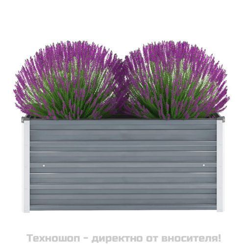 Градинска висока леха поцинкована стомана 100x40x45 см сива