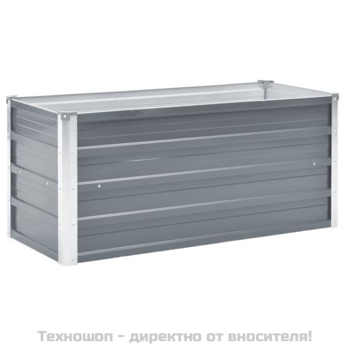 Градинска висока леха поцинкована стомана 100x40x45 см сива