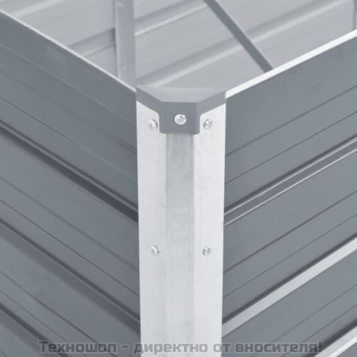 Градинска висока леха поцинкована стомана 100x40x45 см сива