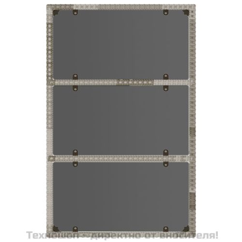 Градински комплект с възглавници, 6 части, полиратан, сив