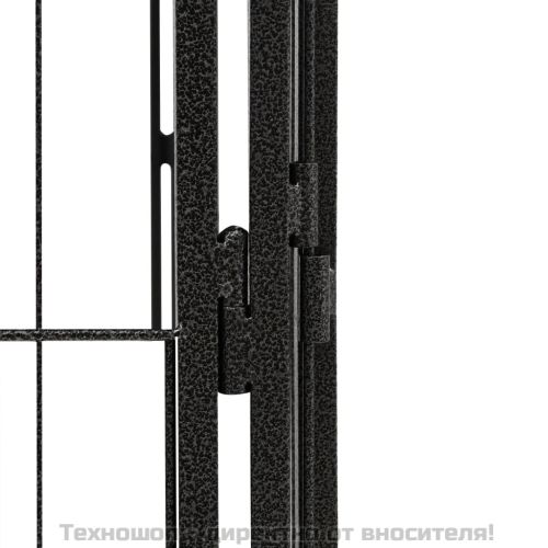 Заграждение за куче черно 16 панела 100x50 см прахово боядисано