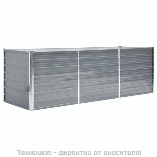 Градинска висока леха поцинкована стомана 240x80x77 см сива