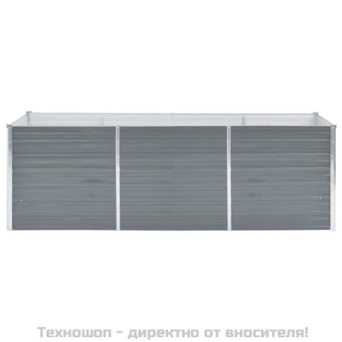 Градинска висока леха поцинкована стомана 240x80x77 см сива