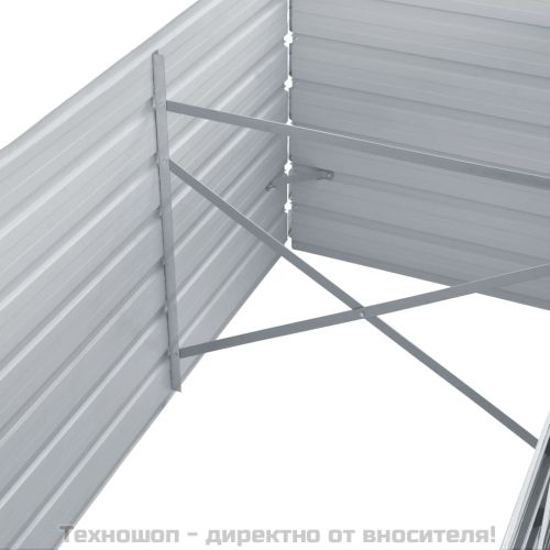 Градинска висока леха поцинкована стомана 240x80x77 см сива