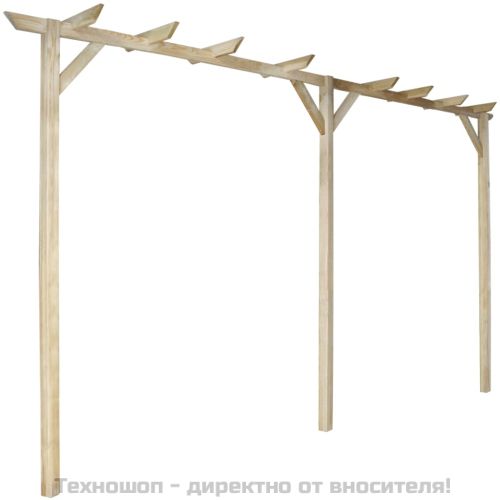 Градинска пергола, 410x40x203 см, дърво