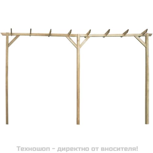 Градинска пергола, 410x40x203 см, дърво