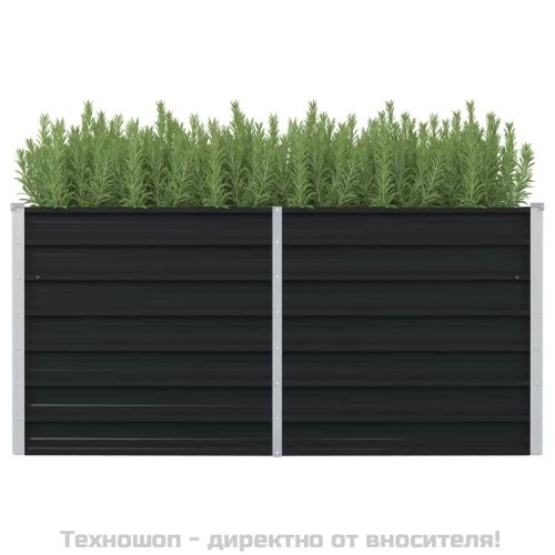 Повдигната леха, антрацит, 160x80x77 см, поцинкована стомана