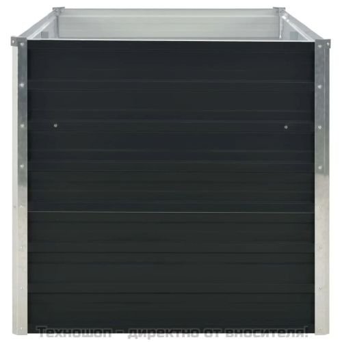 Повдигната леха, антрацит, 160x80x77 см, поцинкована стомана