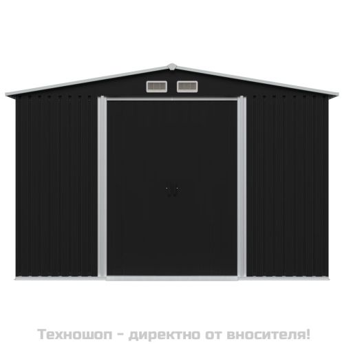 Градинска барака за съхранение антрацит стомана 257x205x178 см