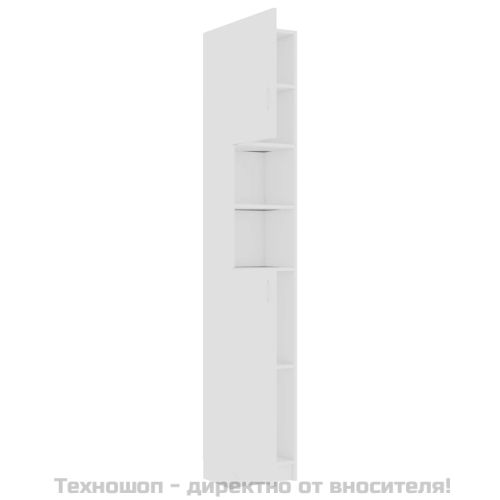 Шкаф за баня, бял, 32x25,5x190 см, инженерно дърво