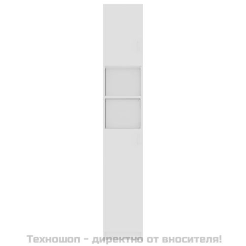 Шкаф за баня, бял, 32x25,5x190 см, инженерно дърво