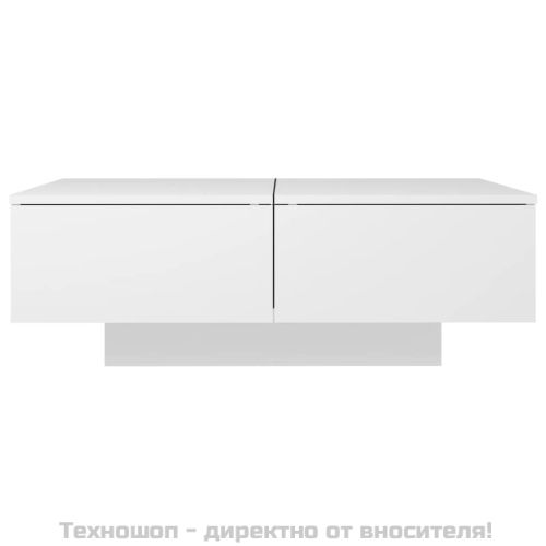 Маса за кафе, бяла, 90x60x31 см, инженерно дърво